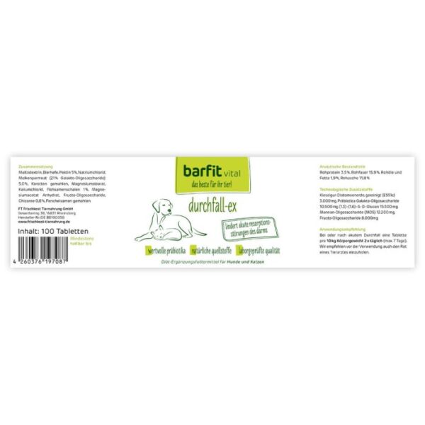 BARFIT VITAL DURCHFALL EX TABLETTEN Hundefutter & Kauartikel Hunde & Katzen Tiernahrung von Belcando und Leonardo