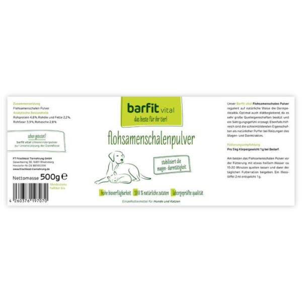 BARFIT VITAL FLOHSAMENSCHALEN PULVER 500G Hundefutter & Zubehör Hunde & Katzen Tiernahrung von Belcando und Leonardo
