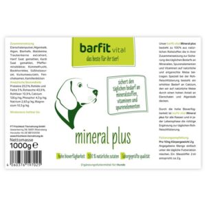 BARFIT VITAL MINERAL PLUS Nahrungsergänzung & BARF Hunde & Katzen Tiernahrung von Belcando und Leonardo