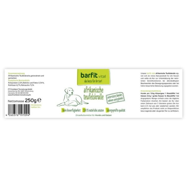BARFIT VITAL TEUFELSKRALLEN PULVER 250G Hundefutter & Zubehör Hunde & Katzen Tiernahrung von Belcando und Leonardo
