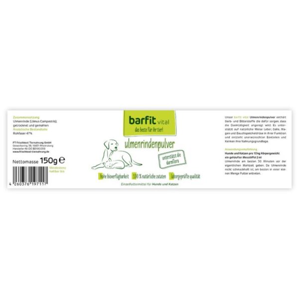 BARFIT VITAL ULMENRINDEN PULVER 150G Hundefutter & Zubehör Hunde & Katzen Tiernahrung von Belcando und Leonardo