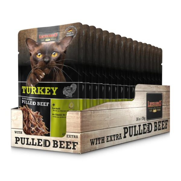 LEONARDO TURKEY + EXTRA PULLED BEEF Leonardo PULLED MEAT Hunde & Katzen Tiernahrung von Belcando und Leonardo