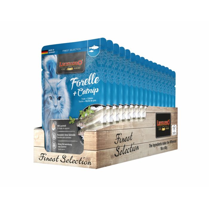 LEONARDO FORELLE + CATNIP Katzenfutter & Zubehör LEONARDO FORELLE + CATNIP Katzenfutter & Zubehör Hunde & Katzen Tiernahrung von Belcando und Leonardo