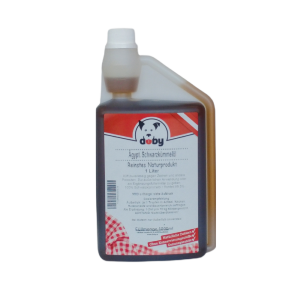 DOBY® SCHWARZKÜMMELÖL Nahrungsergänzung & BARF Hunde & Katzen Tiernahrung von Belcando und Leonardo