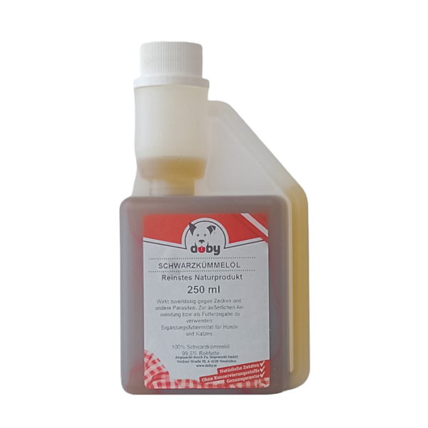 DOBY® SCHWARZKÜMMELÖL Nahrungsergänzung & BARF Hunde & Katzen Tiernahrung von Belcando und Leonardo